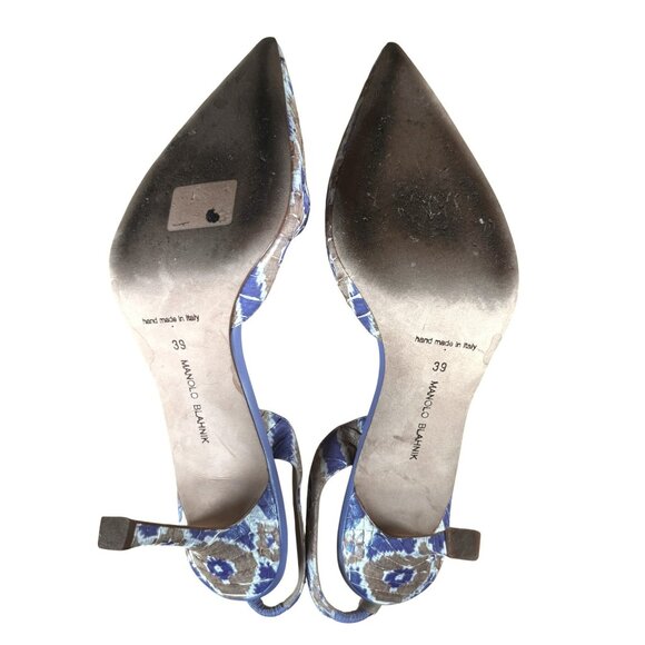 Manolo Blahnik Carolyne 90 Python Pumps Patchwork Purple Size EU 39 US 9 - Picture 6 of 9